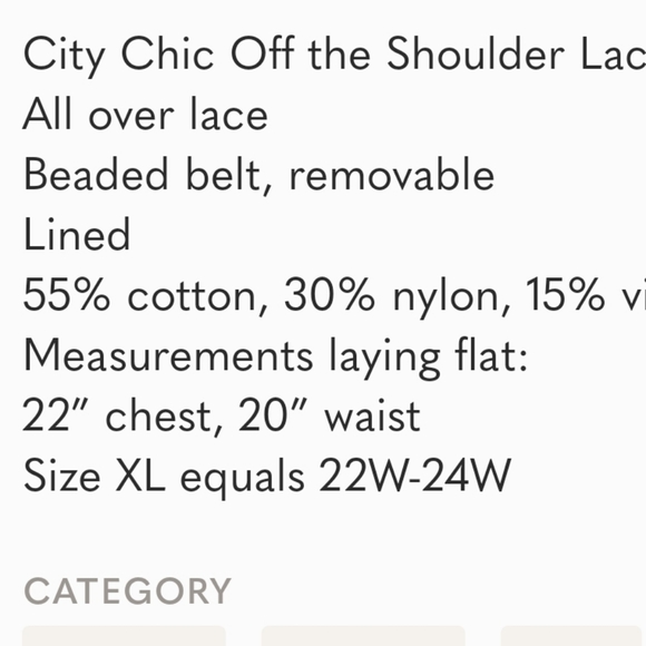 City Chic Off the Shoulder Lace Dreams Dress Black - Picture 7 of 7